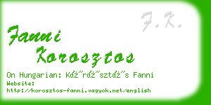 fanni korosztos business card